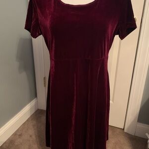 Kathie Lee Collection Velvet Wine Midi Dress
